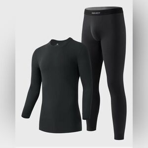 DAVID ARCHY Men's Thermal Underwear Black Sz Small  Thermal Underwear Set NIP